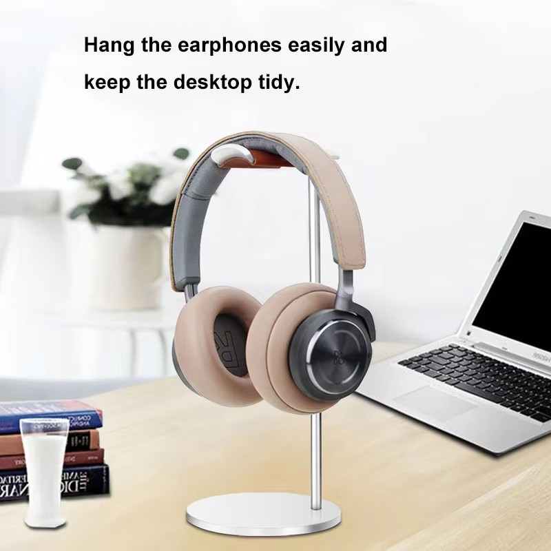 Desk Setup Gaming - Rak Penyangga Headphone Aluminium Melengkung, Dudukan
