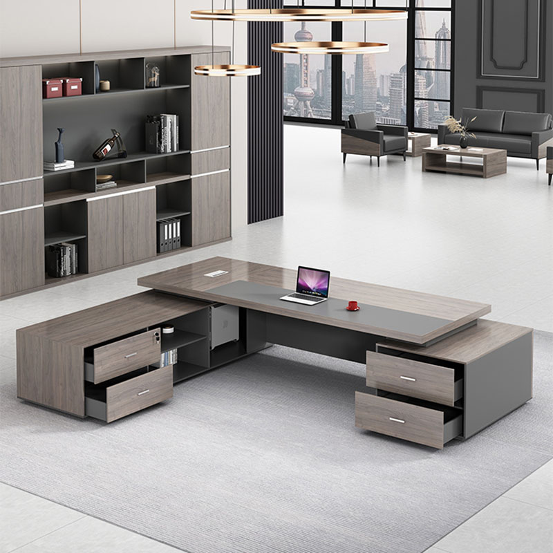 Desk Setup No Computer - Meja Penyimpanan Mewah Berbentuk L Laci