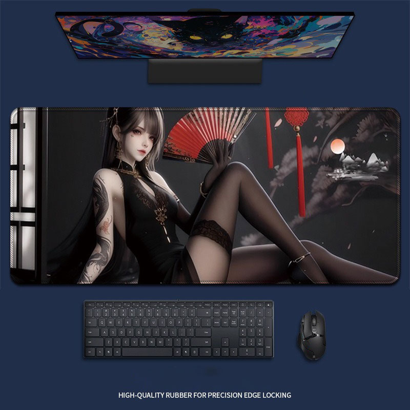 Desk Setup Red - Alas Mouse Anime Seksi Gadis Merah