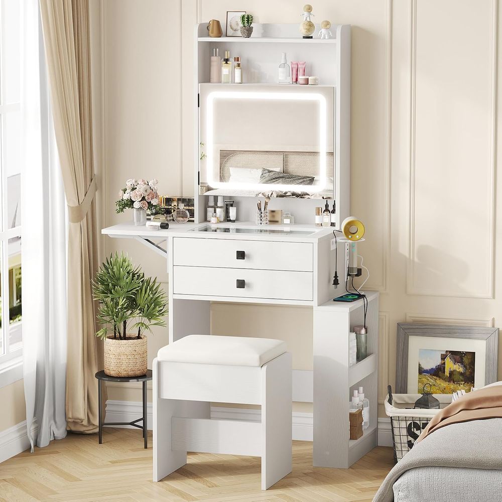 Desk Setup Small - Meja Rias Kecil Vabches dengan Panel