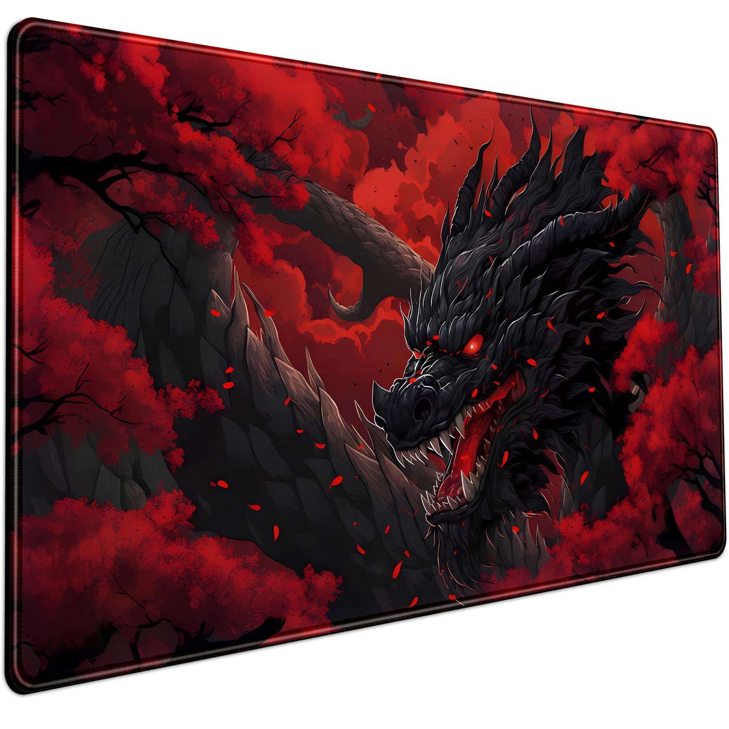 Desk Setup Red - Alas Mouse Besar Motif Naga Merah