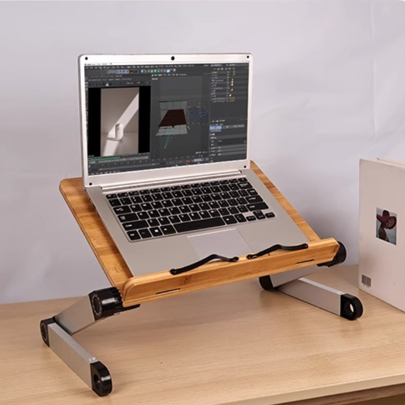 Desk Setup With Ipad - Meja Tempat Tidur Bambu Dapat Disesuaikan