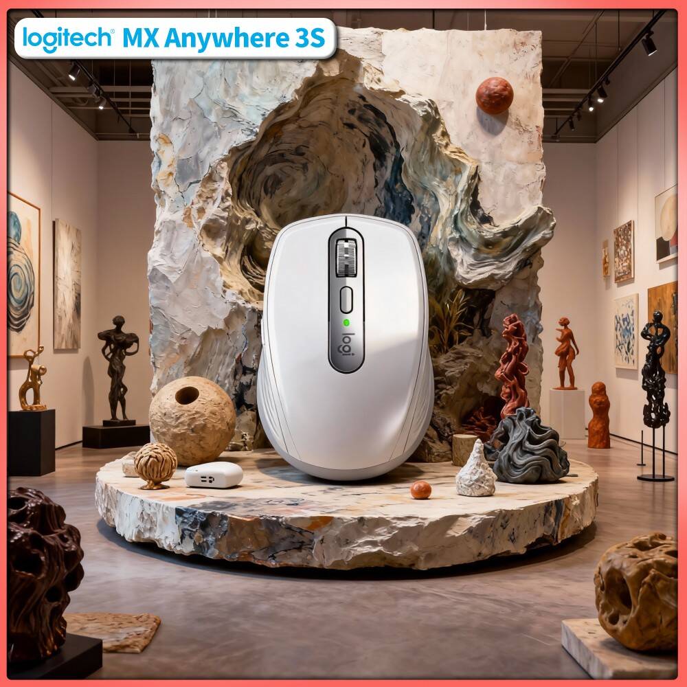 Desk Setup For Work - Mouse Premium MX Anywhere 3S -