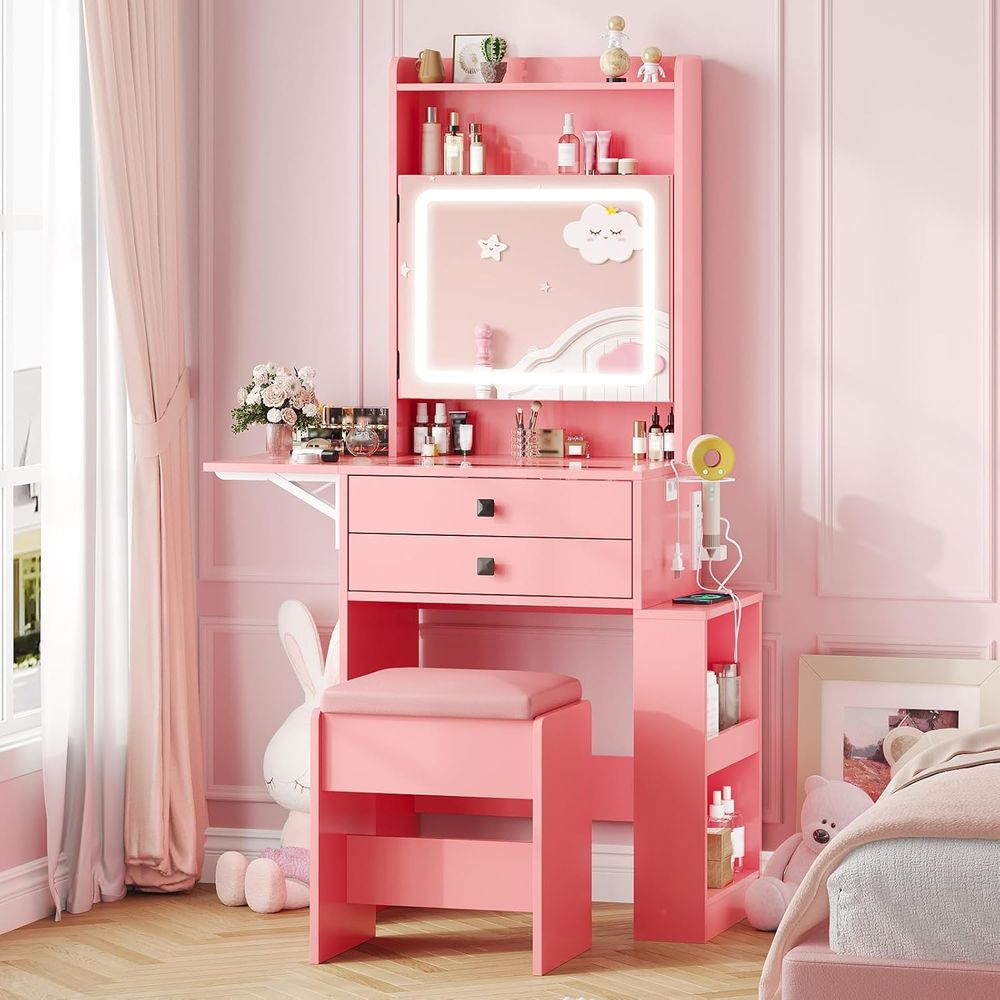 Desk Setup Small - Meja Rias Kecil Vabches dengan Panel