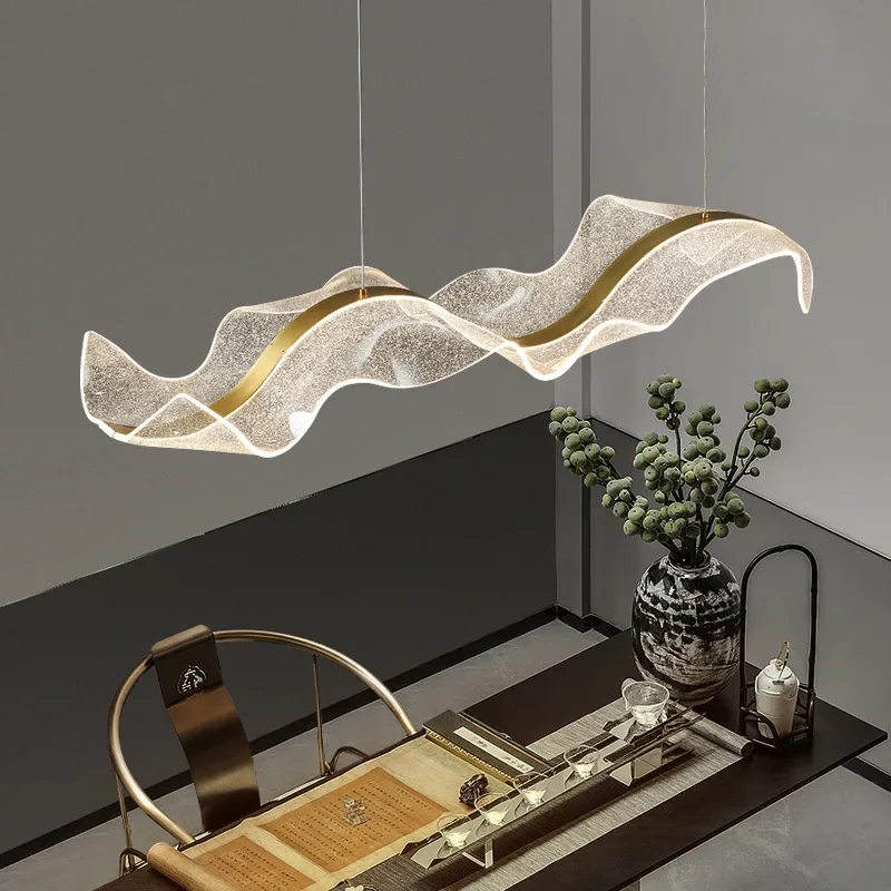 Desk Setup Design - Lampu gantung LED gelombang desainer Nordic,
