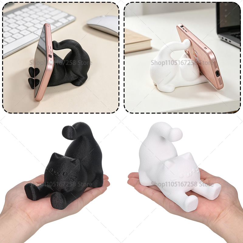 Desk Setup Cute - Tempat Ponsel Kucing Lucu Cetak 3D,