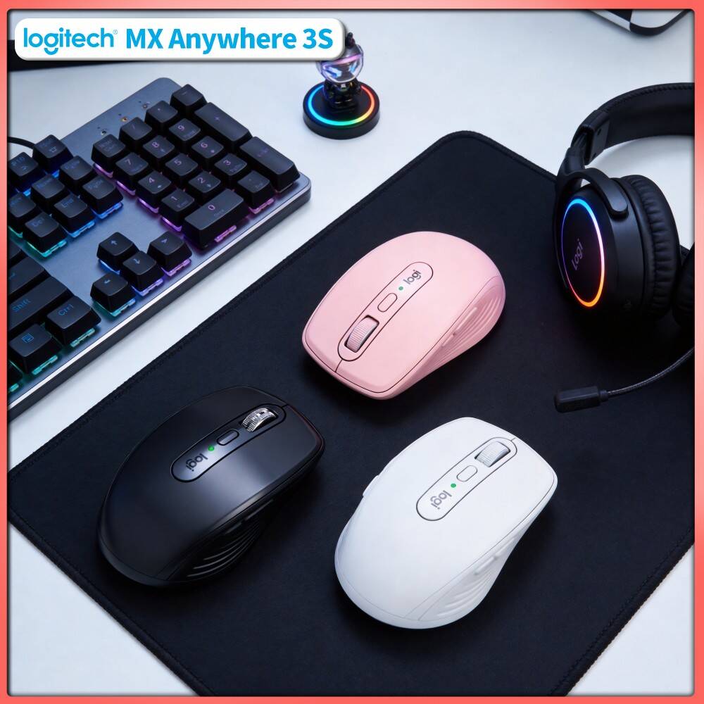 Desk Setup For Work - Mouse Premium MX Anywhere 3S -