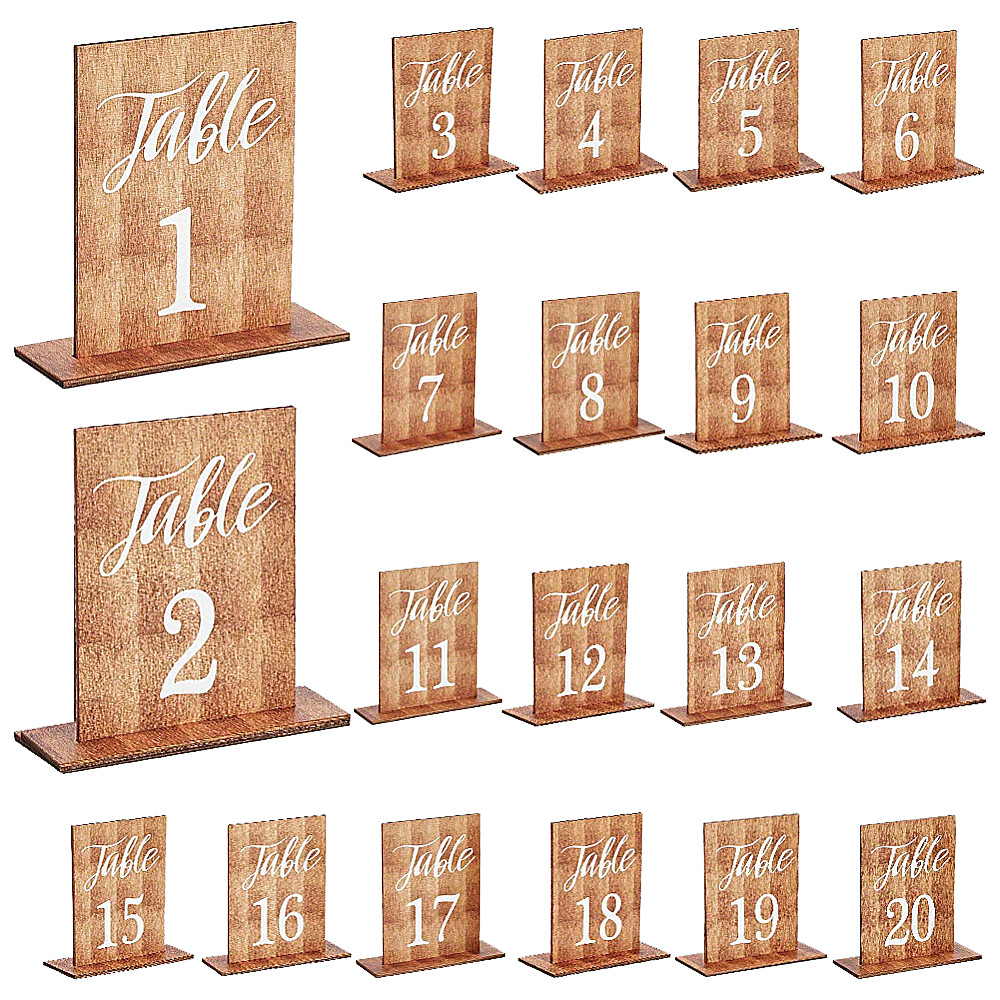 20 Buah Kartu Nomor Meja Kayu  - Desk Setup Design ulasan dan harga
