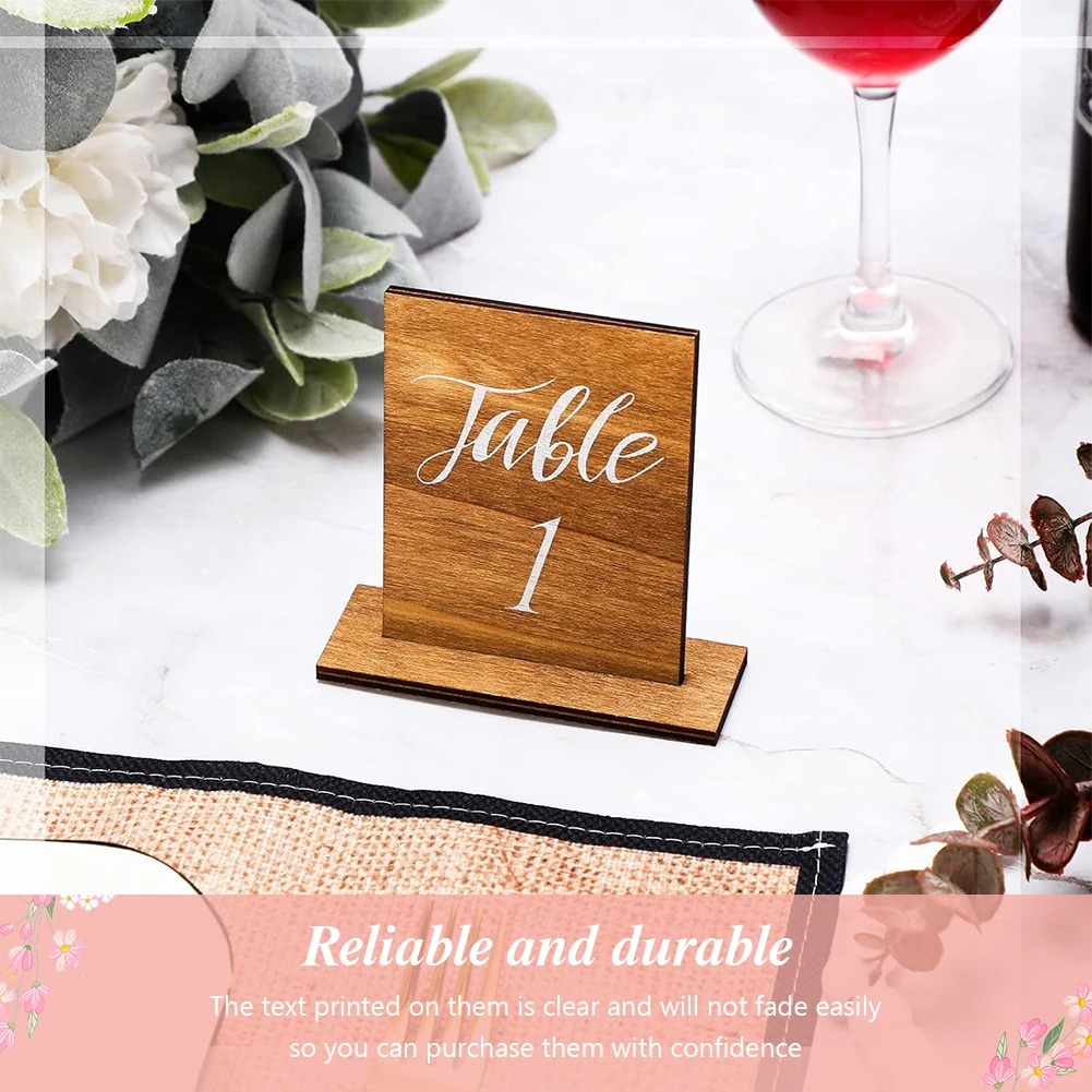 20 Buah Kartu Nomor Meja Kayu  - Desk Setup Design ulasan dan harga
