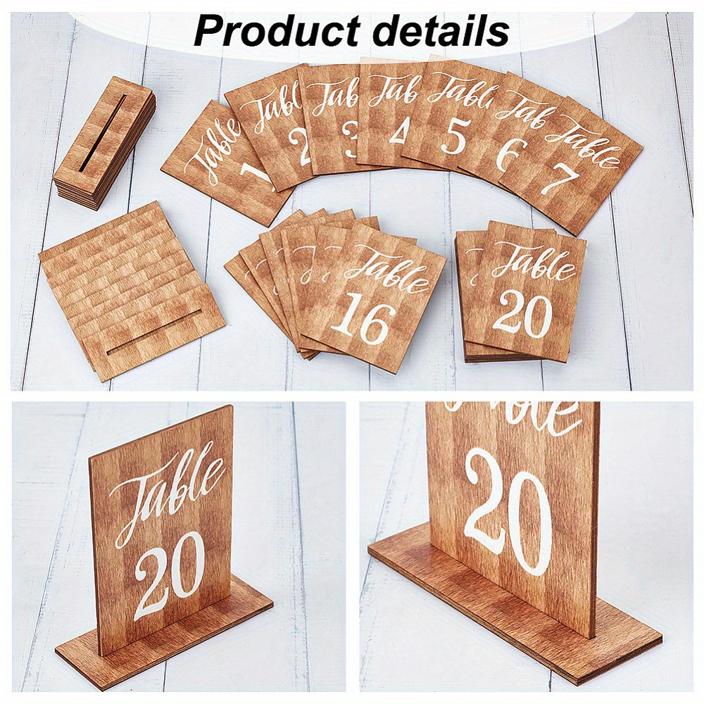 20 Buah Kartu Nomor Meja Kayu  - Desk Setup Design ulasan dan harga