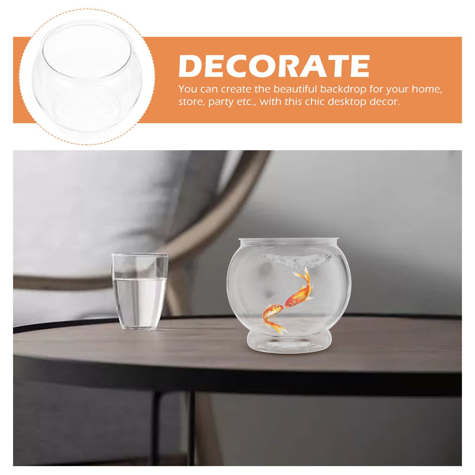 Akuarium Ikan Plastik Bulat Ke - Desk Setup Small ulasan dan harga