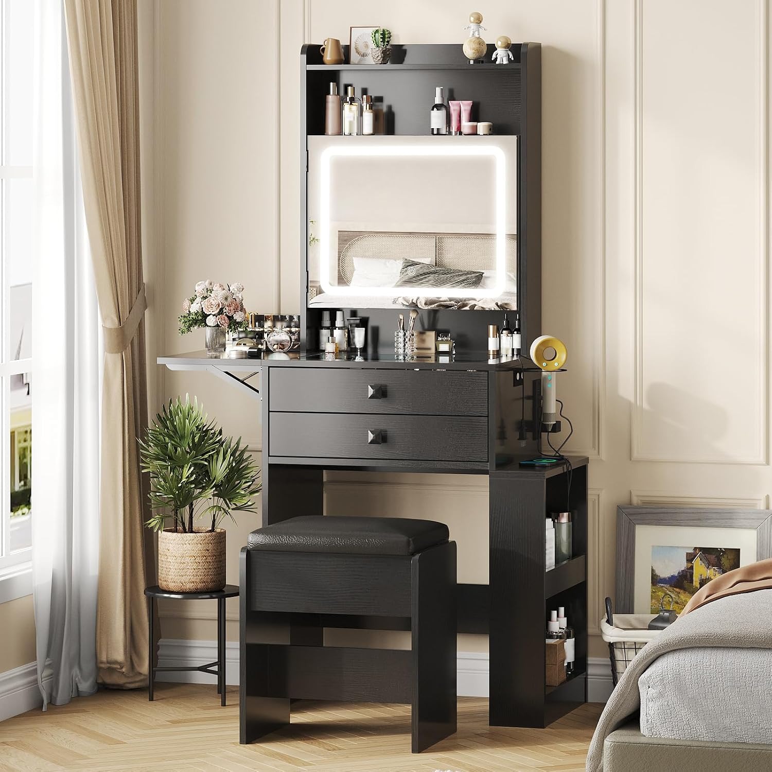 Meja Rias Kecil dengan Panel L - Desk Setup Small ulasan dan harga