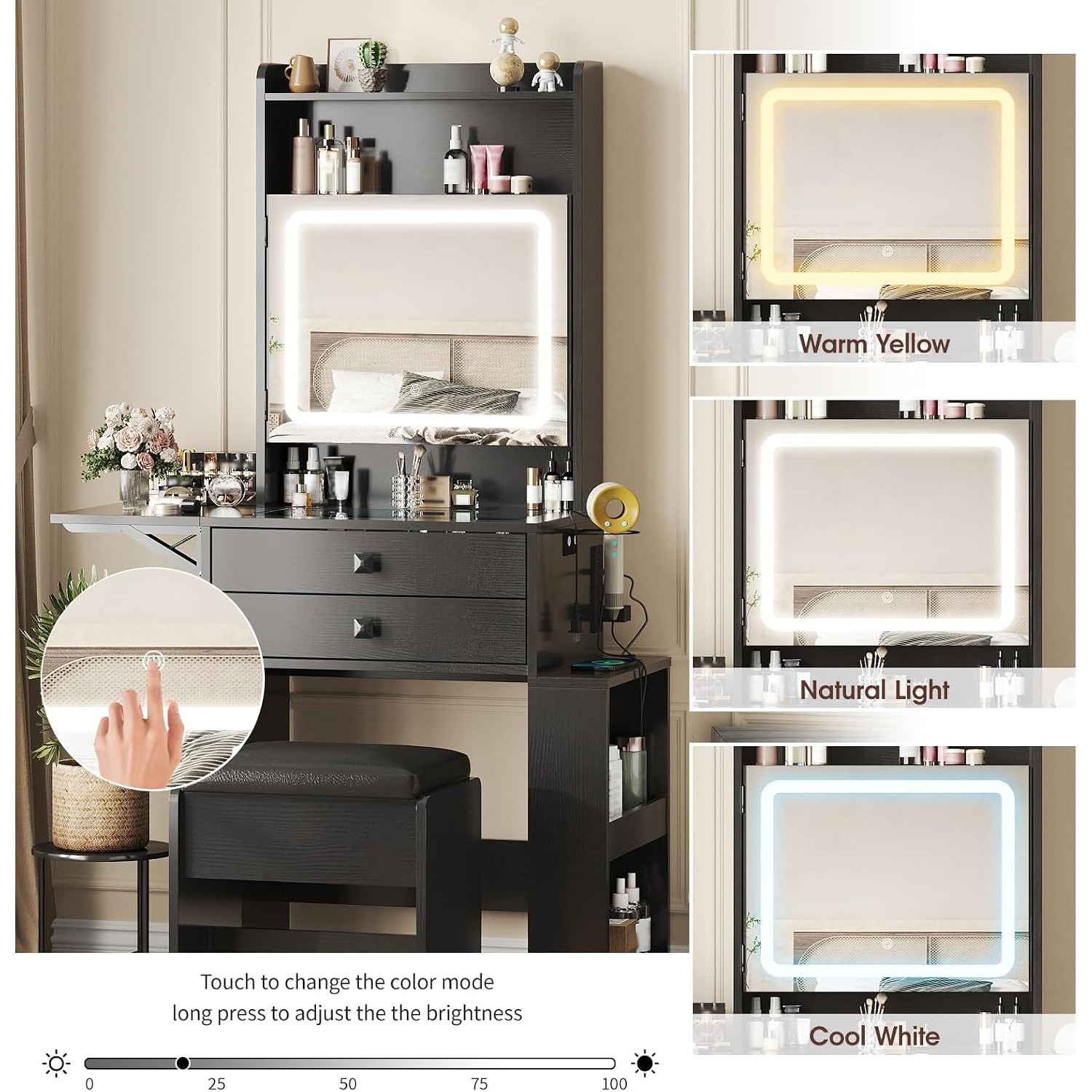 Meja Rias Kecil dengan Panel L - Desk Setup Small ulasan dan harga