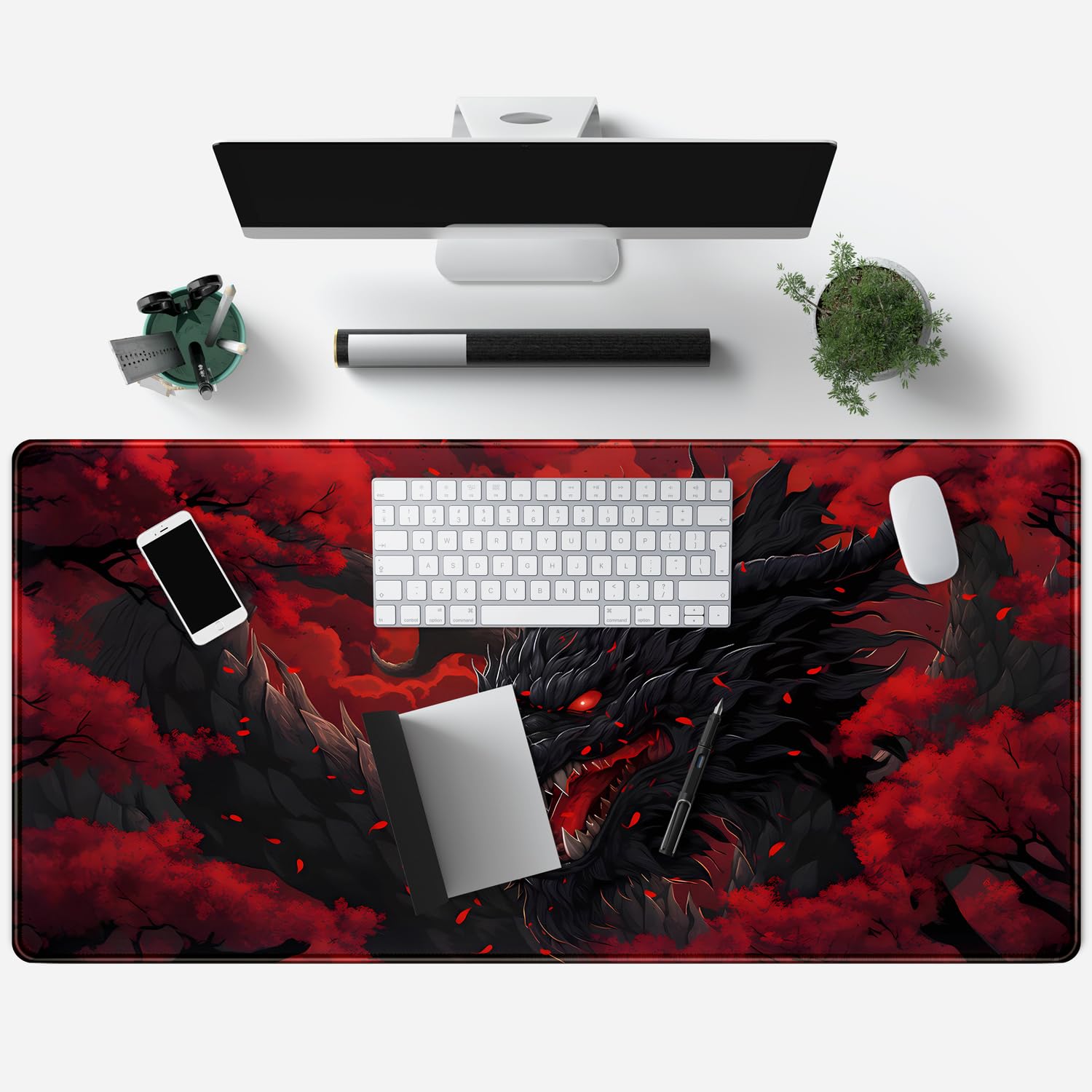 Alas Mouse Besar Motif Naga Me - Desk Setup Red ulasan dan harga
