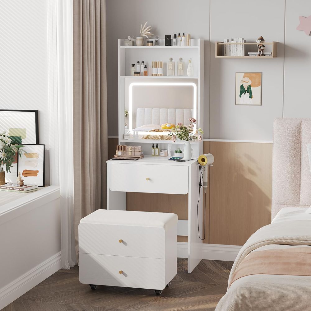 Meja Rias dengan Cermin dan La - Desk Setup Small ulasan dan harga