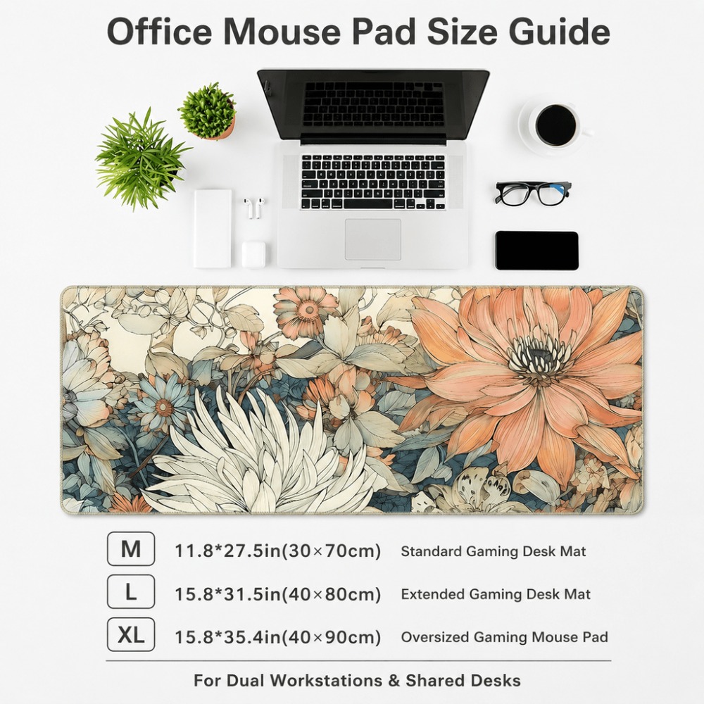 Alas meja bermotif bunga retro - Desk Setup For Work ulasan dan harga