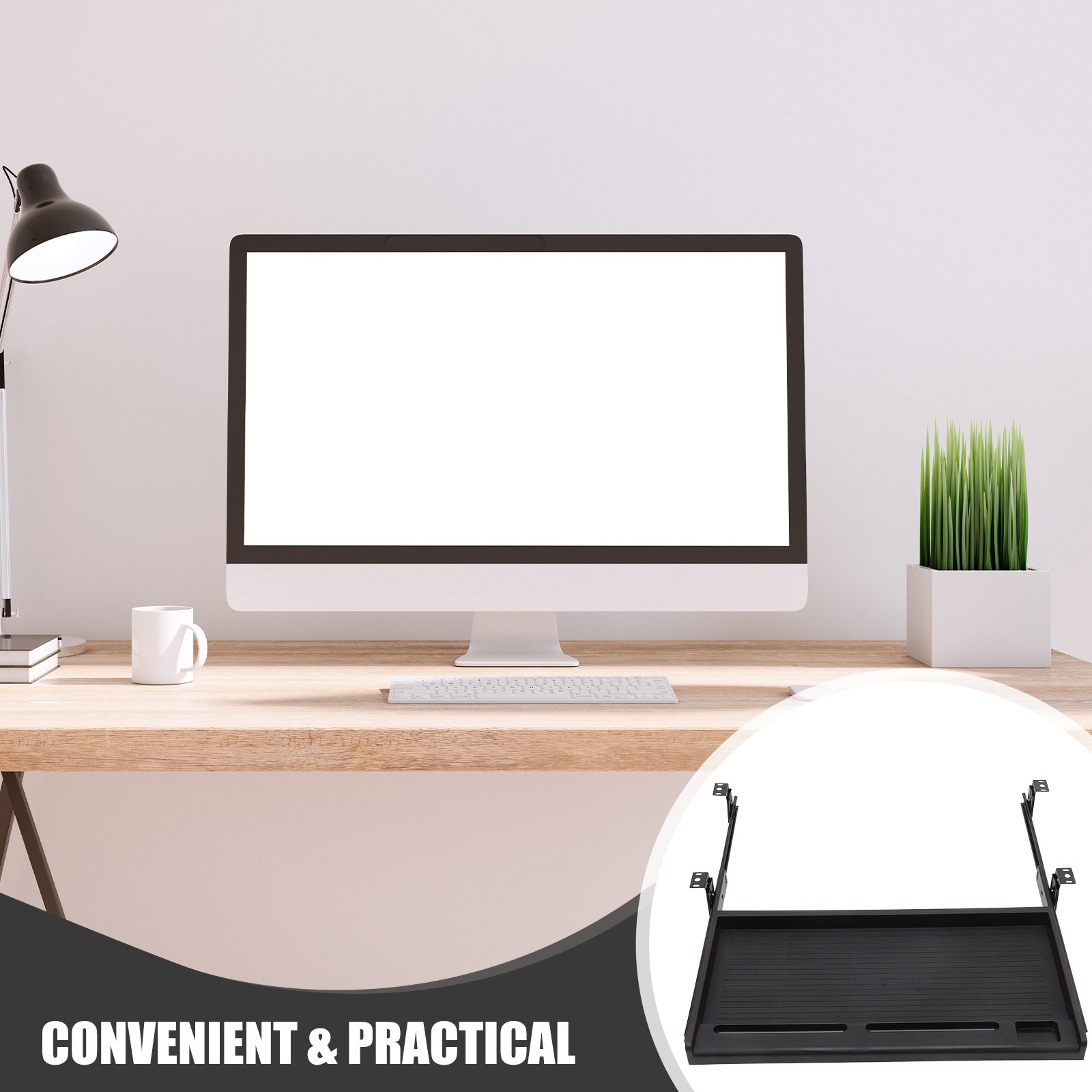 1Set Laci Keyboard Bawah Meja  - Desk Setup In Office ulasan dan harga