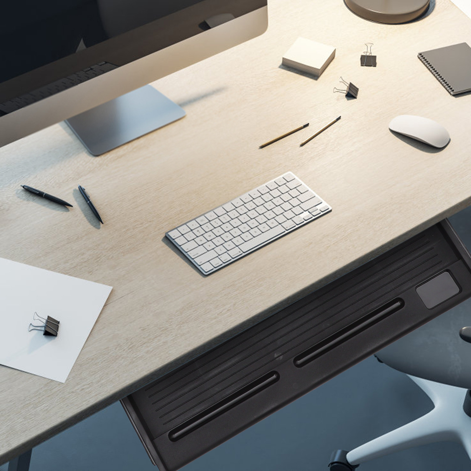 1Set Laci Keyboard Bawah Meja  - Desk Setup In Office ulasan dan harga