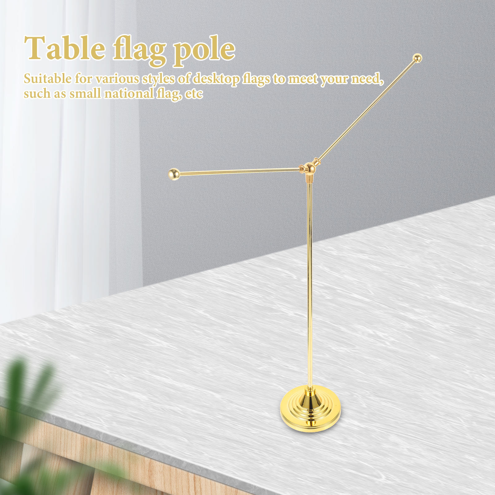 Tiang Bendera Meja dengan Alas - Desk Setup Small Room ulasan dan harga