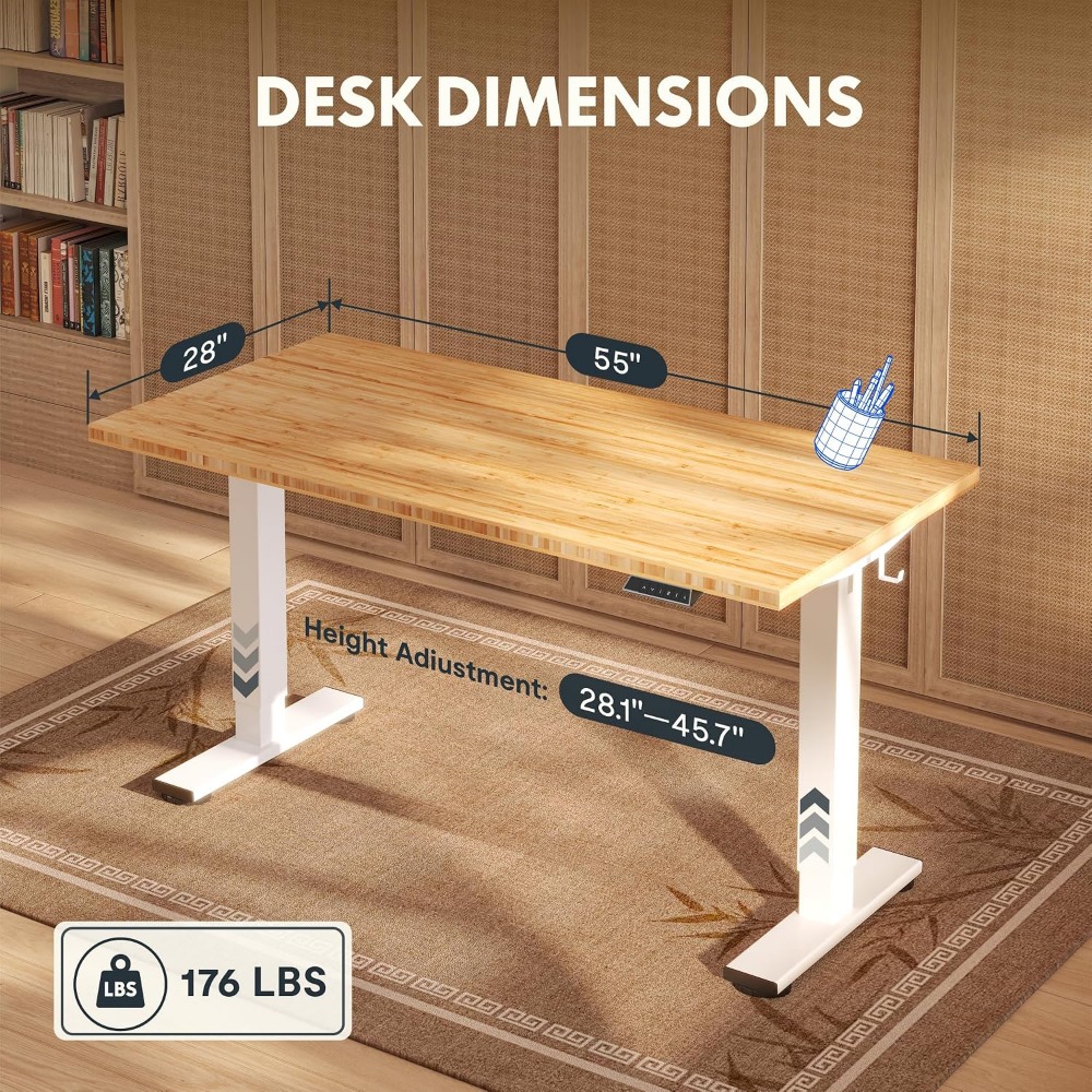 FLEXISPOT Meja Berdiri Bambu S - Desk Setup In Office ulasan dan harga