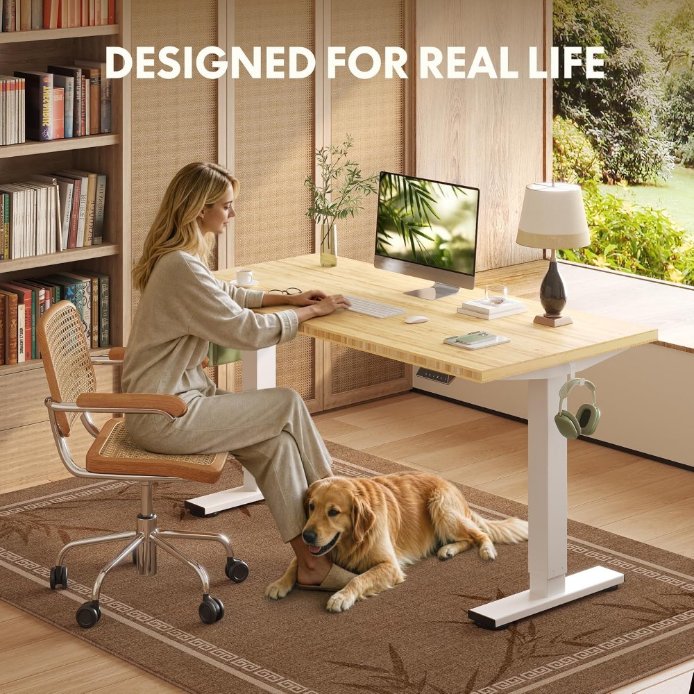 FLEXISPOT Meja Berdiri Bambu S - Desk Setup In Office ulasan dan harga