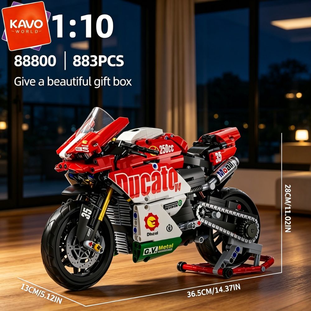 KAVOWORLD 883PCS 1:10 Set Bang - Desk Setup Red ulasan dan harga